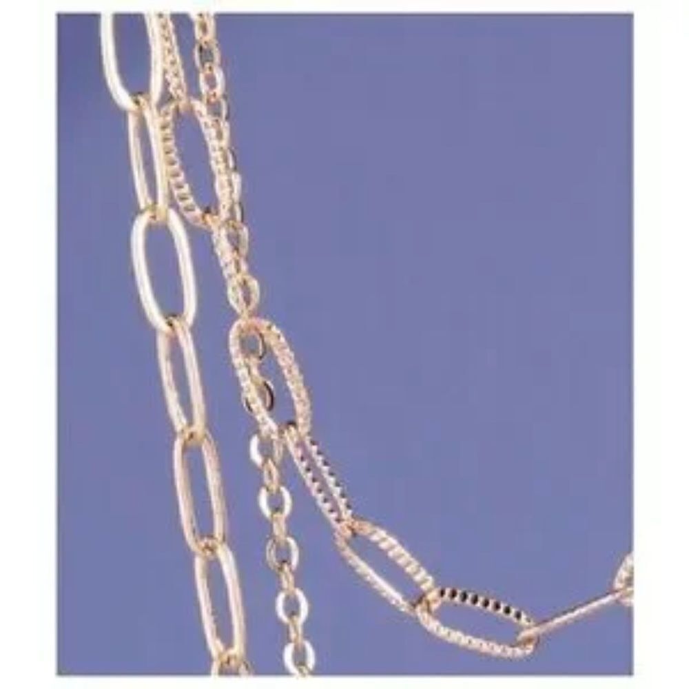 Triple Layer Necklace Pink Stones - Picture 3 of 5
